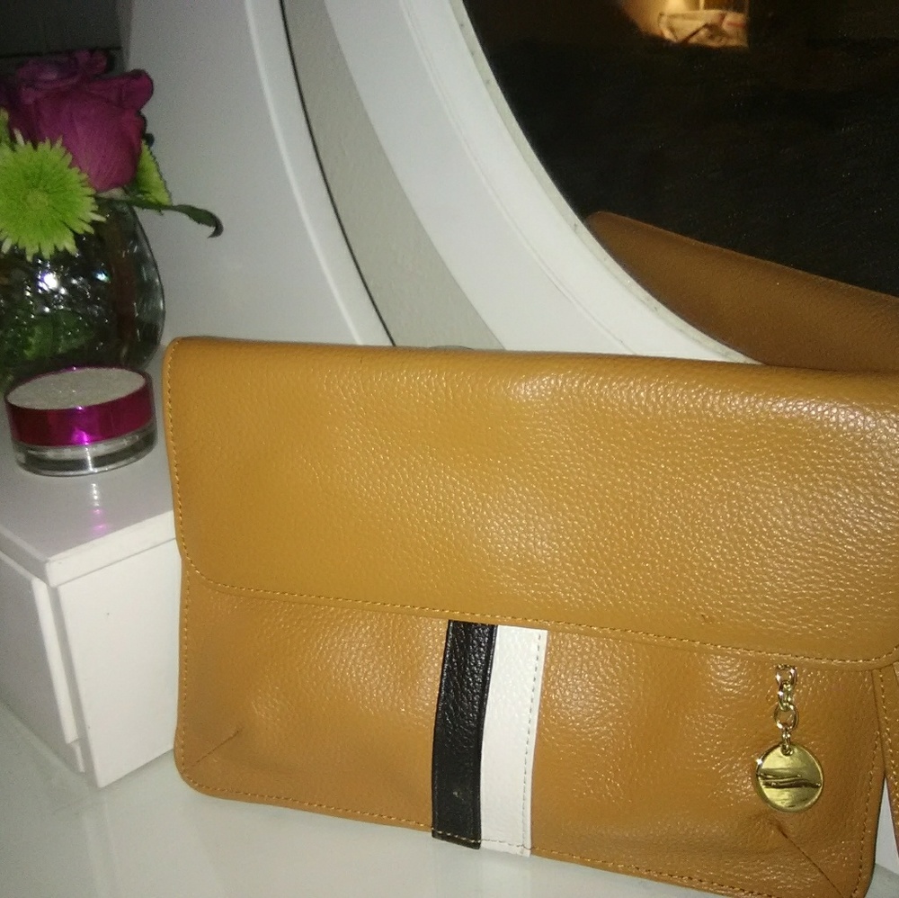 Mustard-colored Wristlet